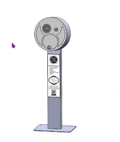 Sticker on pole with crank handle