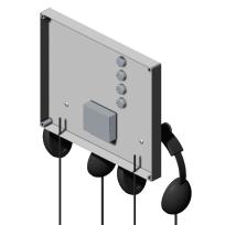 CAD drawing: Assembly for wall-mounted listening station