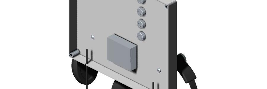 CAD drawing: Assembly for wall-mounted listening station
