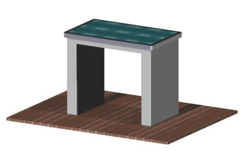 CAD drawing of an interactive table