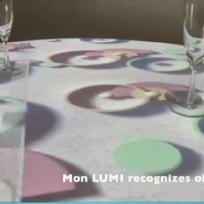 Mon Lumi video mapping on a table in a restaurant
