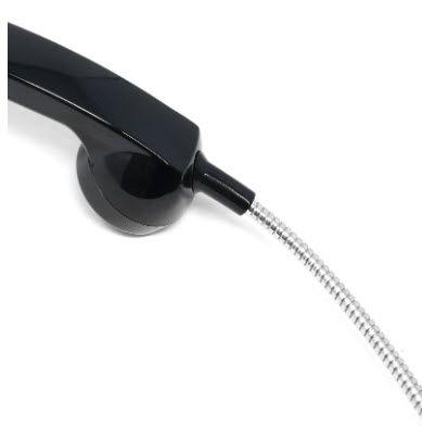 Telephone receiver with armored cable